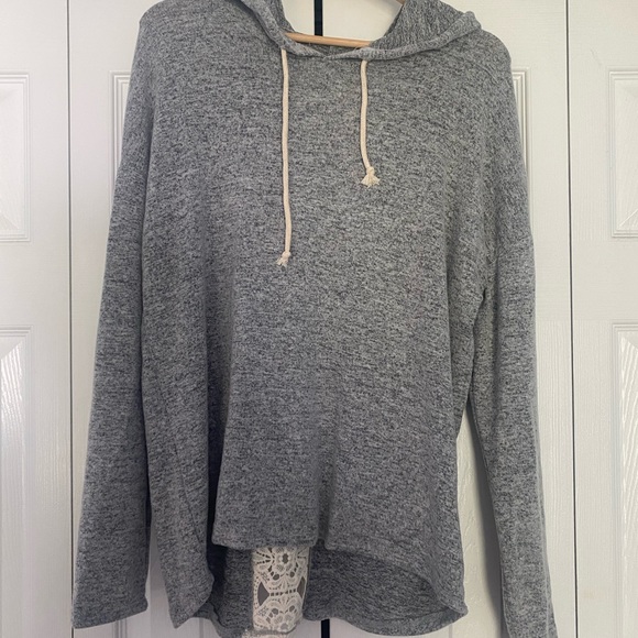 NEW dressy grey hoodie with lace back - Picture 1 of 4